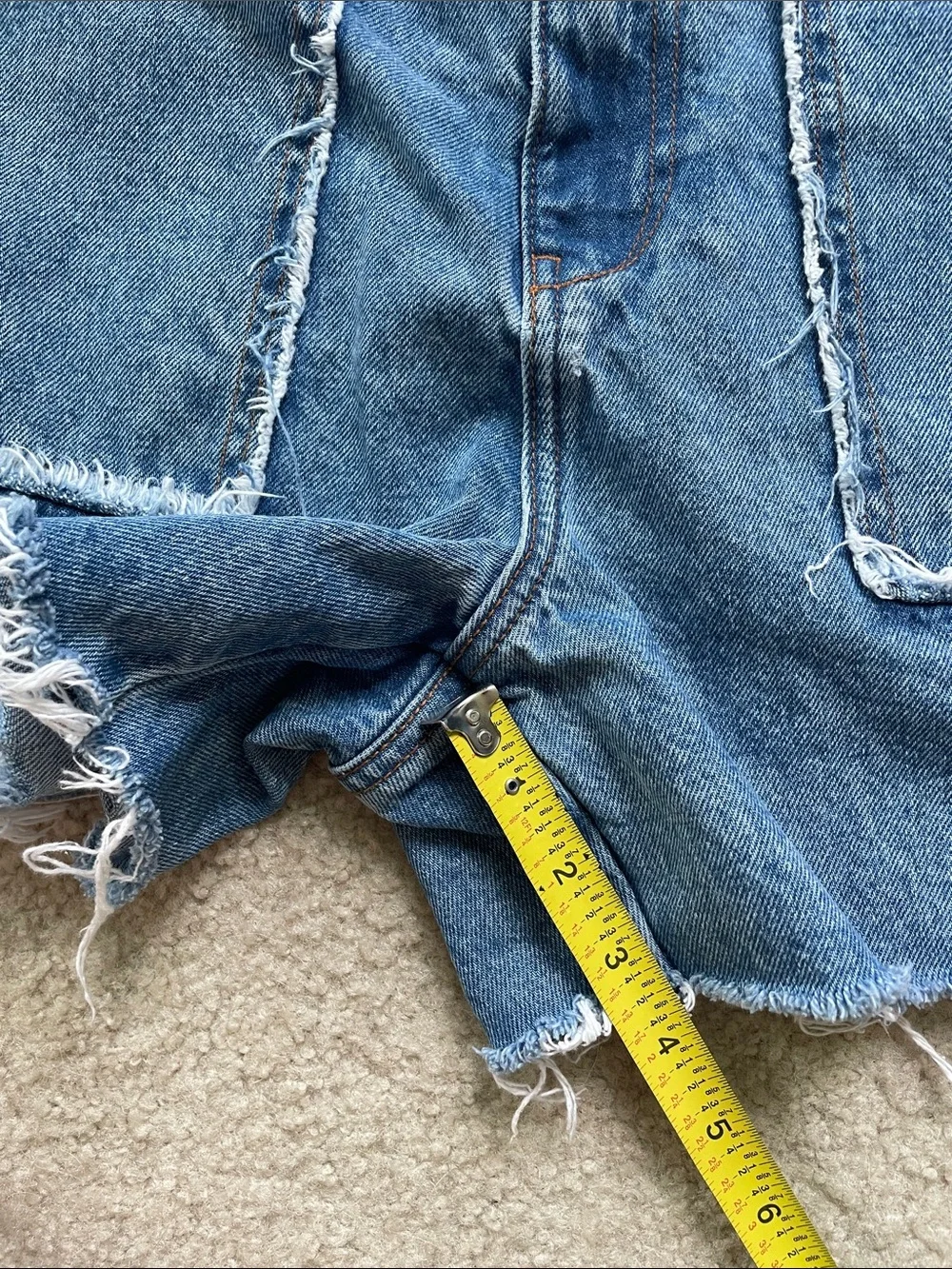 Zara 90s Style Raw Hem Denim Shorts
